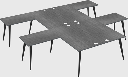 Shared l-shaped office desk system
