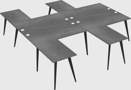Shared l-shaped office desk system