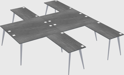 Shared l-shaped office desk system