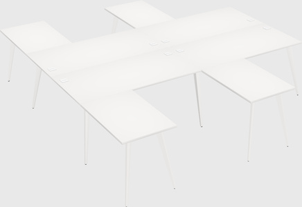 Shared l-shaped office desk system