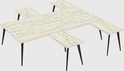 Shared l-shaped office desk system