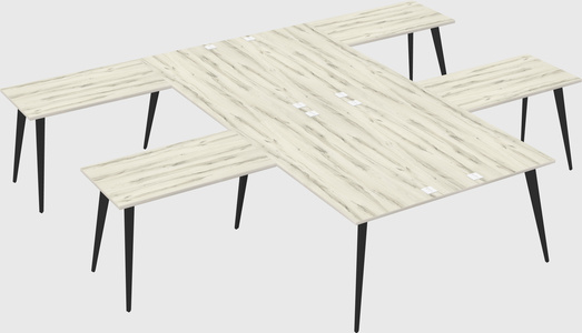 Shared l-shaped office desk system