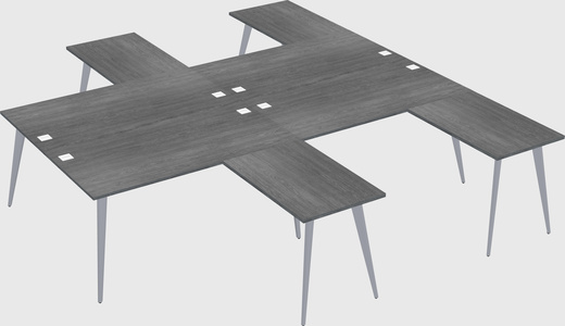 Shared l-shaped office desk system