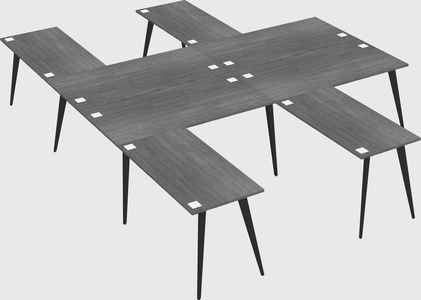 Shared l-shaped office desk system