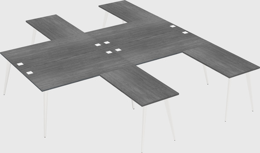 Shared l-shaped office desk system