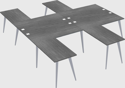 Shared l-shaped office desk system