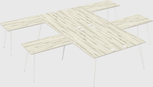 Shared l-shaped office desk system