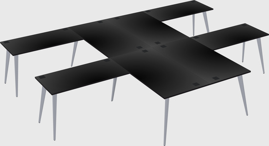 Shared l-shaped office desk system