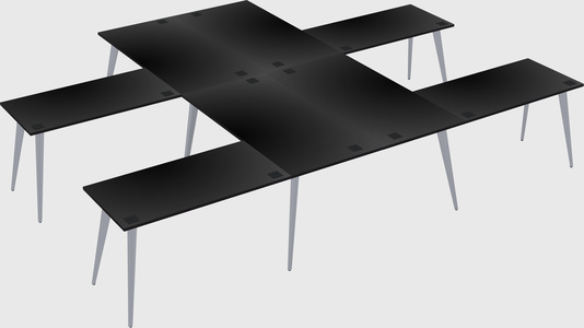 Shared l-shaped office desk system