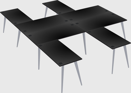 Shared l-shaped office desk system