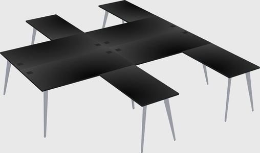 Shared l-shaped office desk system