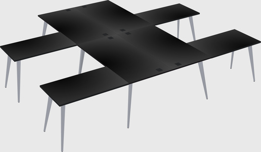 Shared l-shaped office desk system