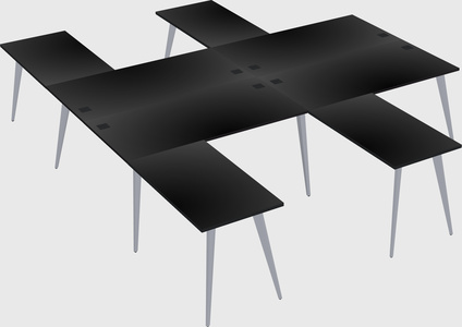 Shared l-shaped office desk system