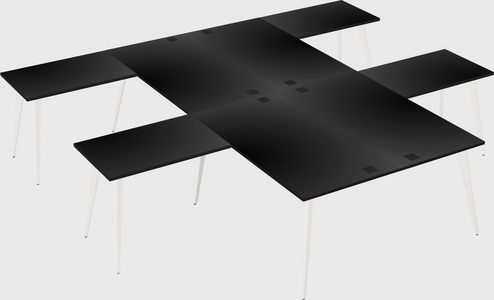 Shared l-shaped office desk system