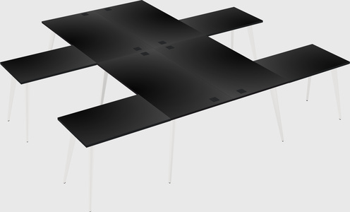 Shared l-shaped office desk system