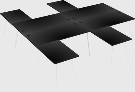 Shared l-shaped office desk system