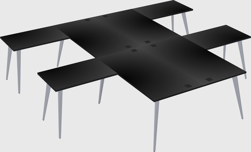 Shared l-shaped office desk system
