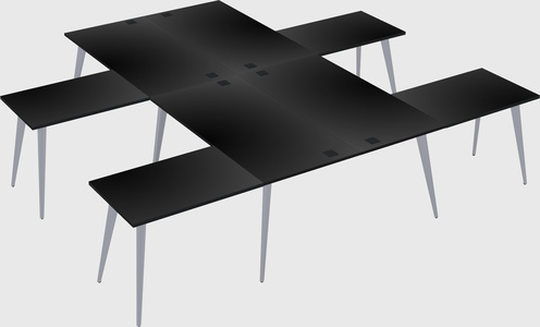 Shared l-shaped office desk system