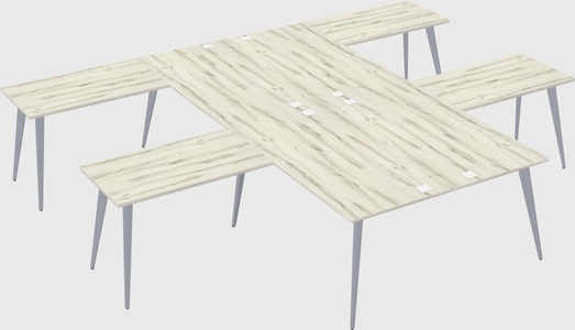 Shared l-shaped office desk system