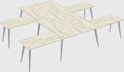 Shared l-shaped office desk system