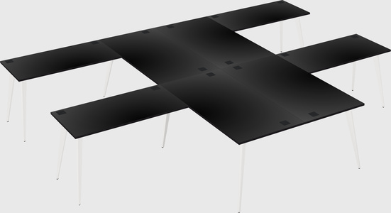 Shared l-shaped office desk system