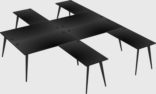 Shared l-shaped office desk system