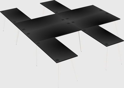Shared l-shaped office desk system