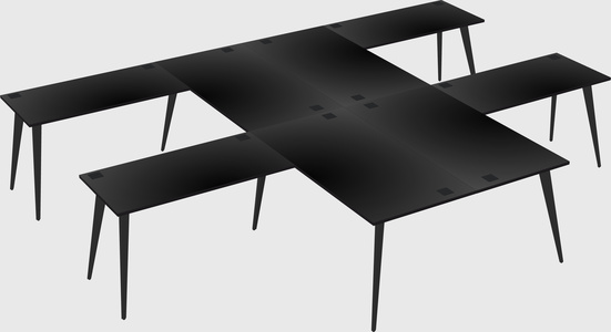 Shared l-shaped office desk system