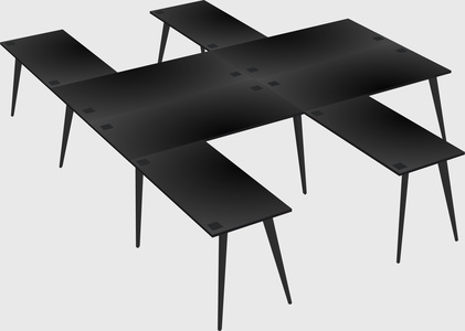 Shared l-shaped office desk system