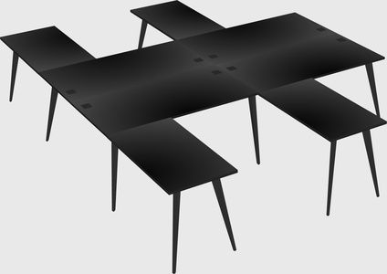 Shared l-shaped office desk system