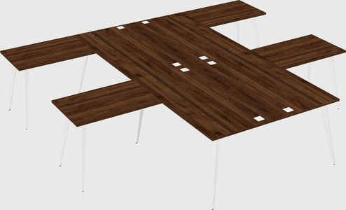 Shared l-shaped office desk system