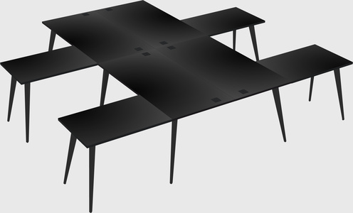 Shared l-shaped office desk system
