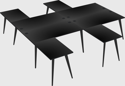 Shared l-shaped office desk system