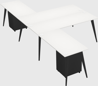 Shared l-shaped office desk system