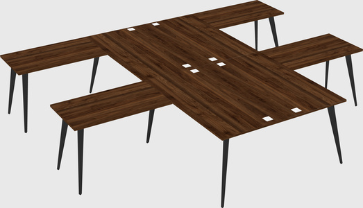 Shared l-shaped office desk system