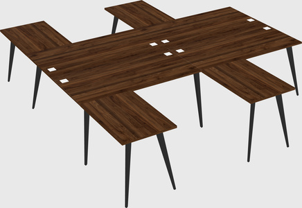 Shared l-shaped office desk system