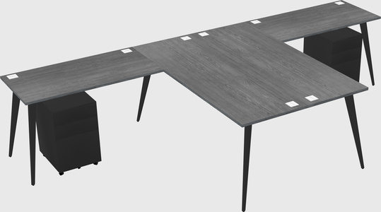 Shared l-shaped office desk system