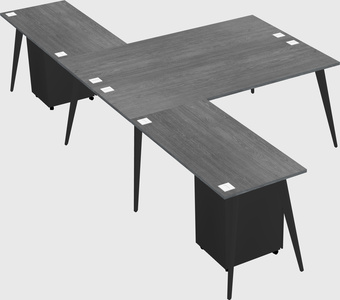 Shared l-shaped office desk system