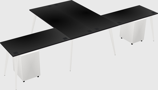 Shared l-shaped office desk system