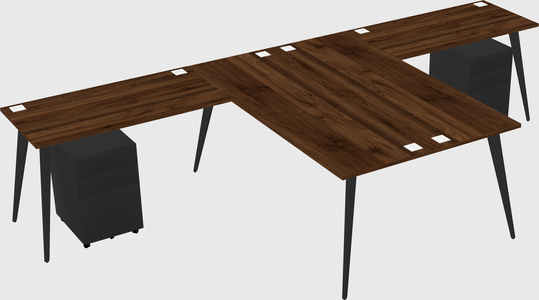 Shared l-shaped office desk system