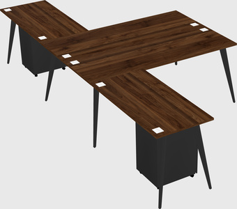 Shared l-shaped office desk system