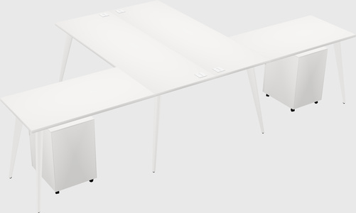 Shared l-shaped office desk system