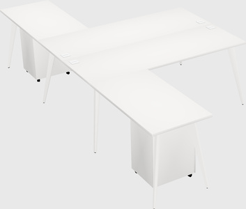 Shared l-shaped office desk system
