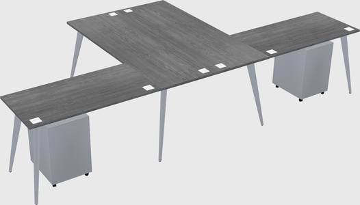 Shared l-shaped office desk system