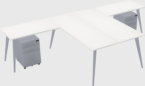 Shared l-shaped office desk system