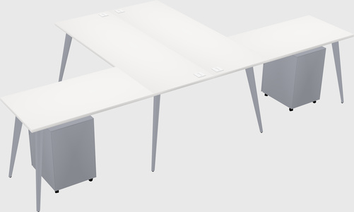Shared l-shaped office desk system