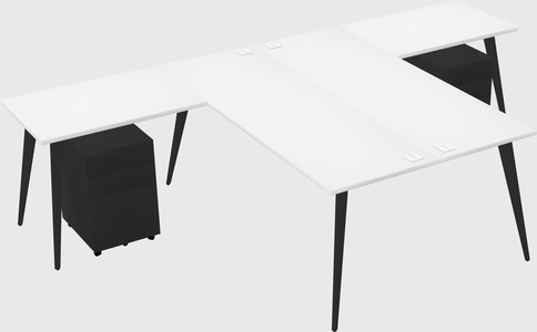 Shared l-shaped office desk system