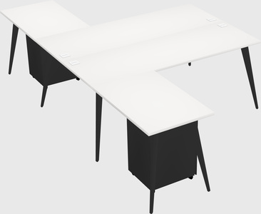 Shared l-shaped office desk system