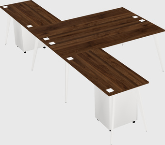 Shared l-shaped office desk system