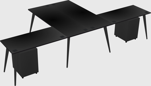 Shared l-shaped office desk system